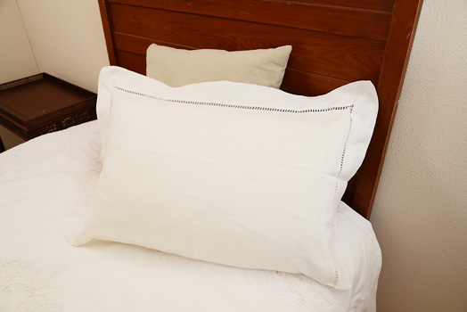 Extra Fancy Winter White Linen Pillowcase OR pillow sham. Queen